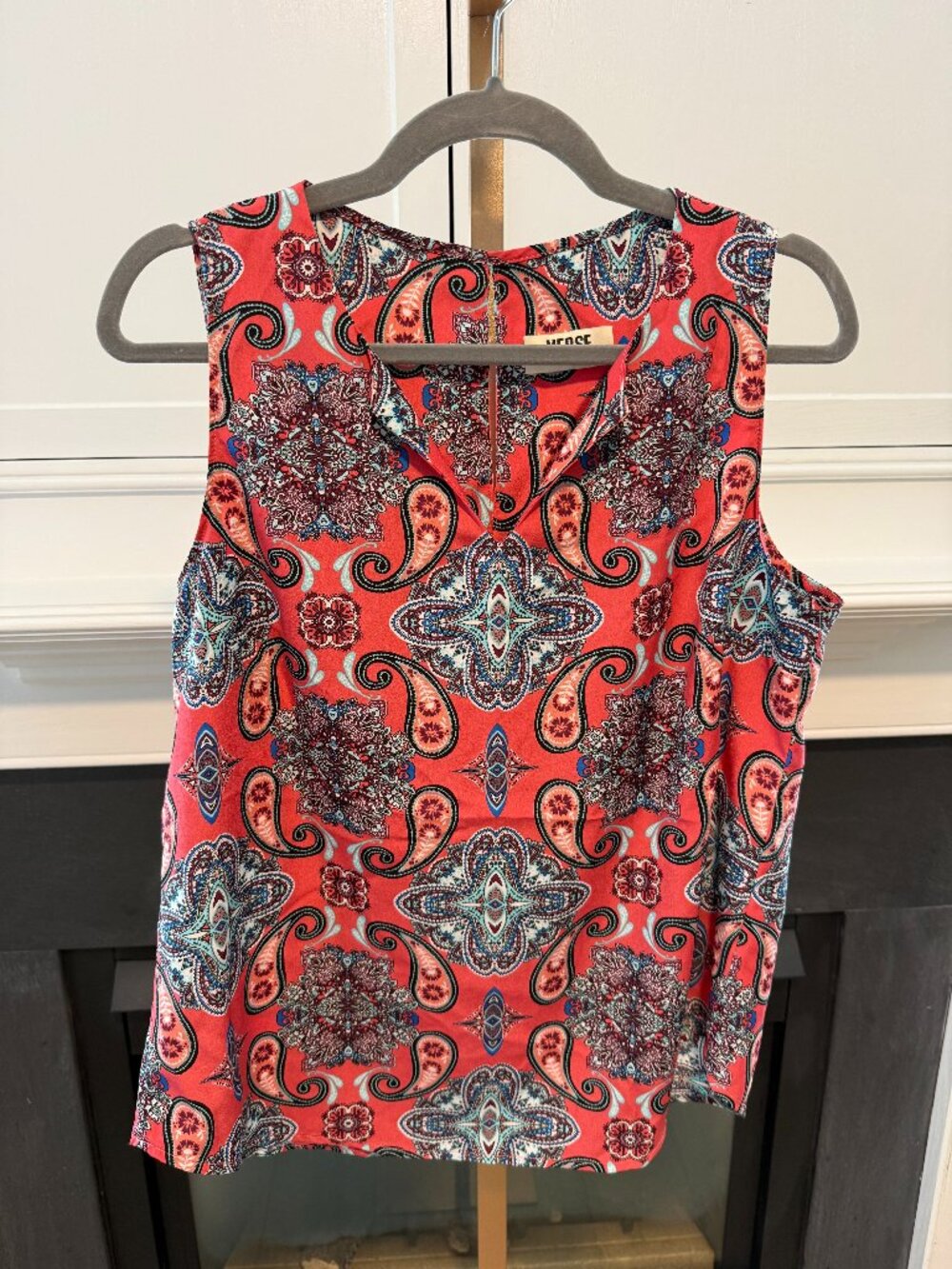 🪸 Coral Paisley Sleeveless Tank Blouse | Verse | Medium